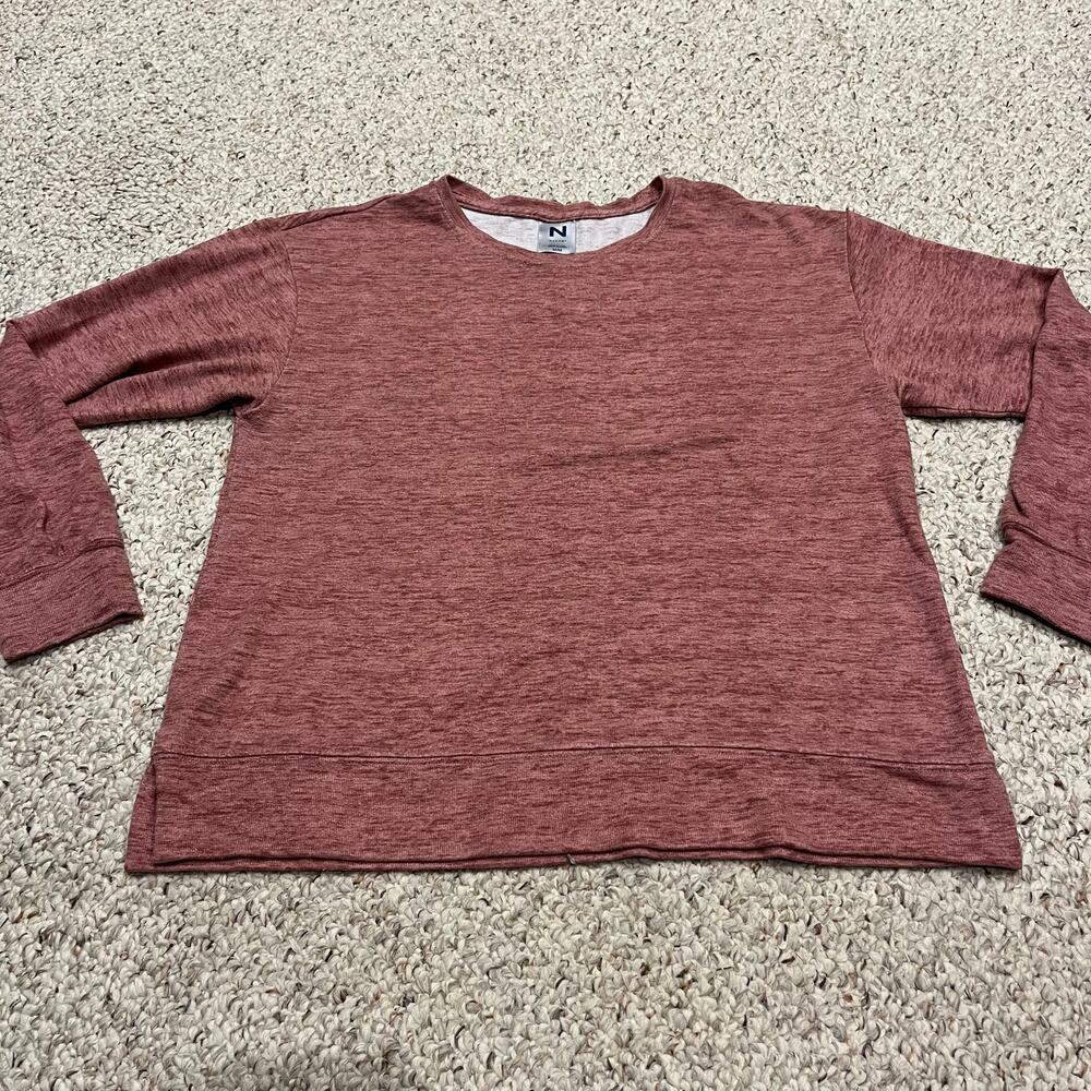Natori Long sleeve Women's Pajama Top Sz M Heather Red Cozy Comfort